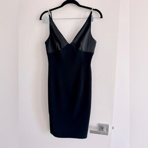 Vintage 90s Elie Tahari Black Sheath Dress – Size 2 – Silver Detail –like new